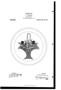 Fry Flower Basket Cut Plate Design Patent D 50334-1