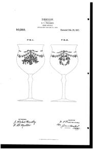 Fry Etched Goblet Design Patent D 50359-1