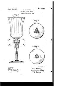 Fry Cactus Goblet Design Patent D 72032-1