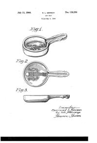 Dell Banjo Ash Tray Design Patent D138298-1