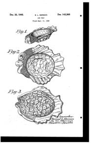 Dell Fish Ash Tray Design Patent D143300-1