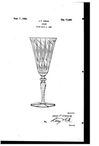 Monongah #6102 Goblet Design Patent D 71005-1