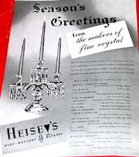 Heisey Three Light Candelabrum Advertisement