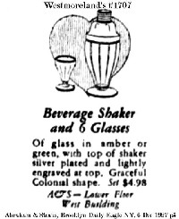 Westmoreland #1707 Beverage Shaker Advertisement