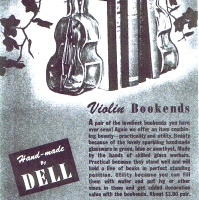 Dell Violin Bookends Advertisement