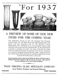West Virginia Glass Specialty Company For 1937 Advertisement
