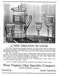 West Virginia Glass Specialty Company A New Creation Advertisement