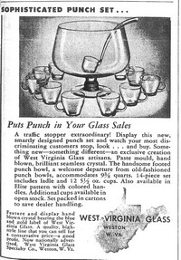 West Virginia Glass Specialty Punch Set Advertisement