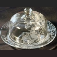 Maryland Glass Etching Works Table Set--Covered Butter w/ Etch #1142