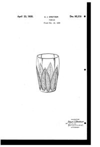 Pitman-Dreitzer Leaf Tumbler Design Patent D 95318-1