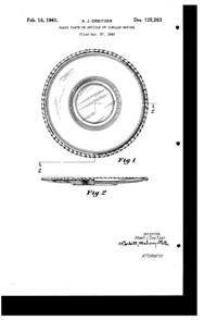 Pitman-Dreitzer Pie Crust Plate Design Patent D125263-1