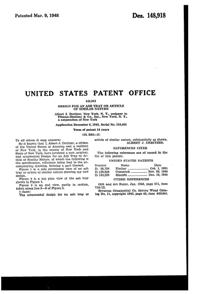 Pitman-Dreitzer Ash Tray Design Patent D148918-2