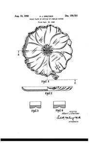 Pitman-Dreitzer Floral Salad Plate Design Patent D159721-1