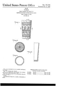 Pitman-Dreitzer Park Lane Tumbler Design Patent D181346-1