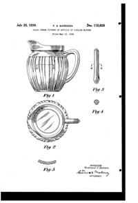 Anchor Hocking Creamer Design Patent D115828-1