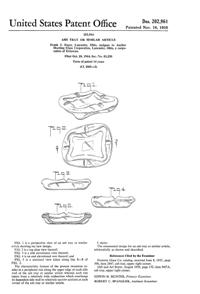 Anchor Hocking Swedish Modern Ash Tray Design Patent D202964-1