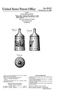 Anchor Hocking American Eagle Apothecary Jar Design Patent D203522-1