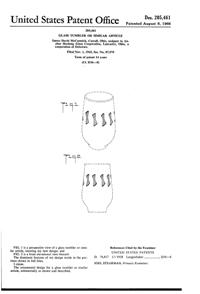Anchor Hocking Bravo Cutting on Tumbler Design Patent D205461-1