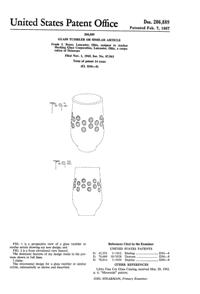 Anchor Hocking Dots Cutting on Tumbler Design Patent D206889-1