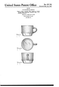 Anchor Hocking Athena Cup & Creamer Design Patent D207786-1