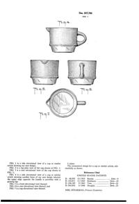 Anchor Hocking Athena Cup & Creamer Design Patent D207786-2