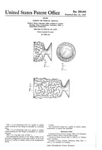 Anchor Hocking Milano Goblet & Sherbet Design Patent D209068-1