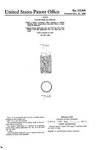 Anchor Hocking Soreno Bottle Design Patent D213039-1