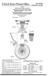 Anchor Hocking Wexford Footed Bowl Design Patent D213842-1