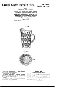 Anchor Hocking GemStone Pitcher Design Patent D214841-1