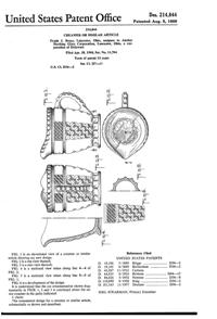 Anchor Hocking Wexford Creamer Design Patent D214844-1