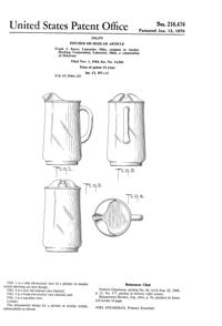 Anchor Hocking Pitcher Design Patent D216476-1