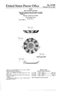 Anchor Hocking Country Estate Sandwich Plate Design Patent D219880-1