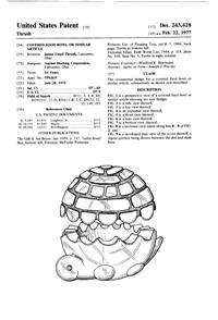 Anchor Hocking # 100/511 Turtle Set Design Patent D243428-1