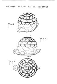 Anchor Hocking # 100/511 Turtle Set Design Patent D243428-2