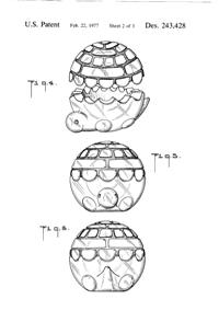 Anchor Hocking # 100/511 Turtle Set Design Patent D243428-3