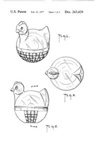 Anchor Hocking # 100/512 Chicken Set Design Patent D243429-2