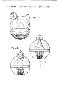 Anchor Hocking # 100/512 Chicken Set Design Patent D243429-3