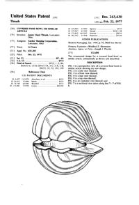 Anchor Hocking # 100/520 Shell Set Design Patent D243430-1