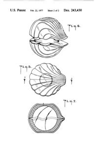 Anchor Hocking # 100/520 Shell Set Design Patent D243430-3