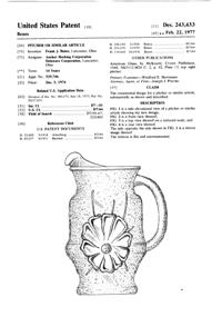 Anchor Hocking Rain Flower Pitcher Design Patent D243433-1