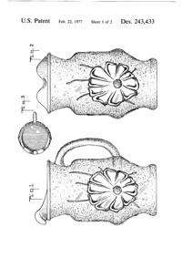Anchor Hocking Rain Flower Pitcher Design Patent D243433-2
