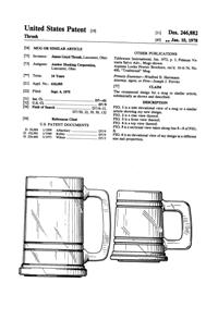 Anchor Hocking Colonial Tankard Mug Design Patent D246882-1