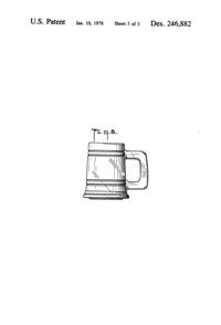 Anchor Hocking Colonial Tankard Mug Design Patent D246882-4