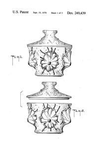 Anchor Hocking Rain Flower Cookie Jar Design Patent D249439-2