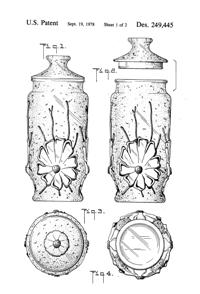 Anchor Hocking Rain Flower Apothecary Jar Design Patent D249445-2