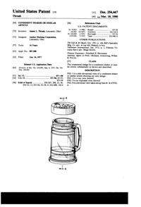 Anchor Hocking Colonial Tankard Shaker Design Patent D254467-1