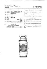 Anchor Hocking Apothecary Jar Design Patent D264437-1
