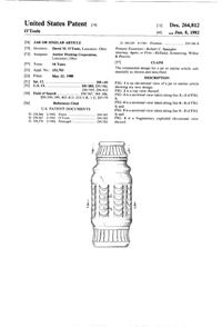 Anchor Hocking Apothecary Jar Design Patent D264812-1