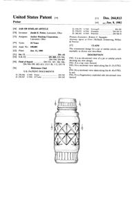 Anchor Hocking Apothecary Jar Design Patent D264813-1