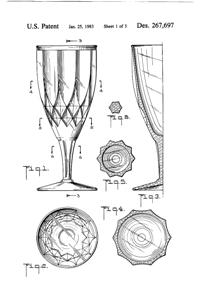 Anchor Hocking Crown Point Goblet & Footed Tumbler Design Patent D267697-2
